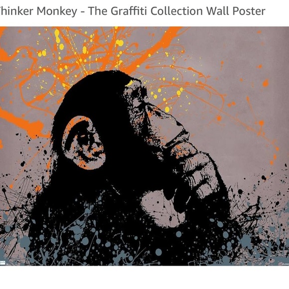 Urban Art Thinker Monkey Poster - Picture 1 of 5